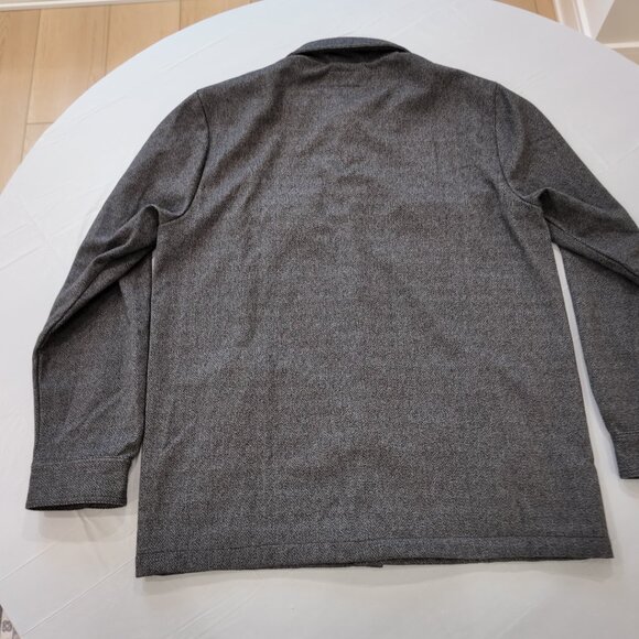 Bonobos | Grey Herringbone Sweater Overshirt | Size Large - Picture 3 of 10